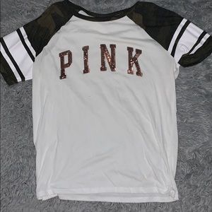 PINK Bling and Camo Tee